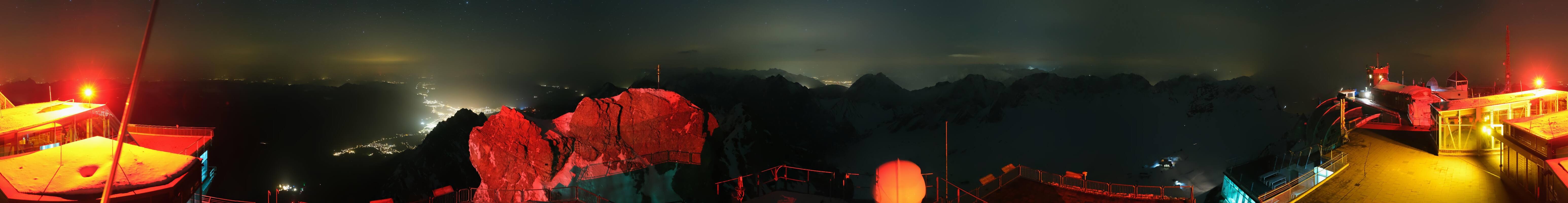 Archiv Foto Webcam Zugspitze: Panoramablick vom Gipfel