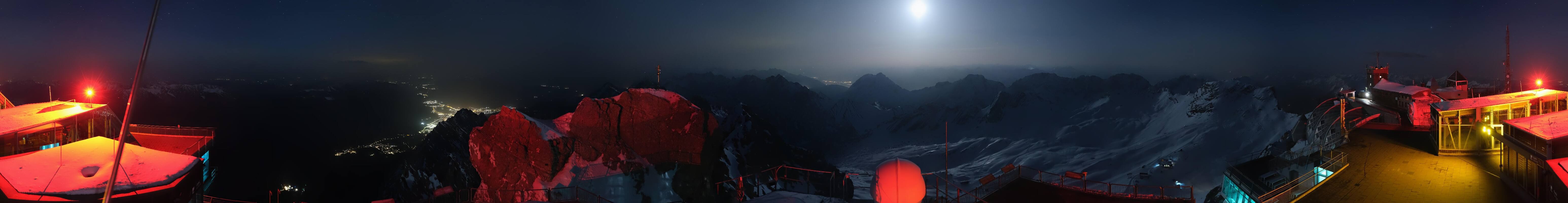 Archiv Foto Webcam Zugspitze: Panoramablick vom Gipfel