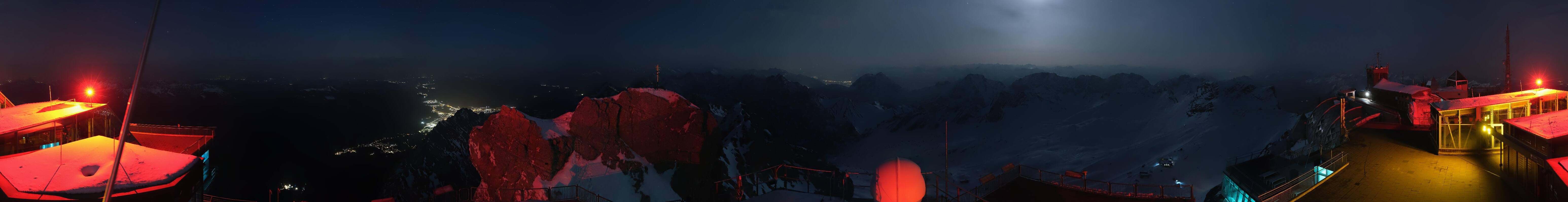 Archiv Foto Webcam Zugspitze: Panoramablick vom Gipfel