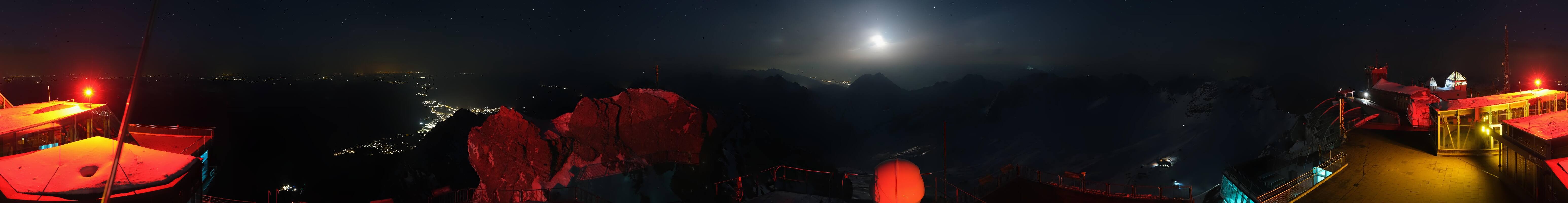 Archiv Foto Webcam Zugspitze: Panoramablick vom Gipfel