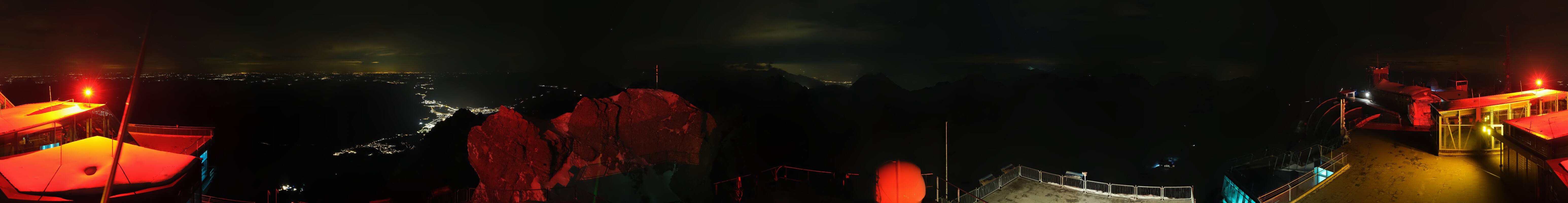 Archiv Foto Webcam Zugspitze: Panoramablick vom Gipfel