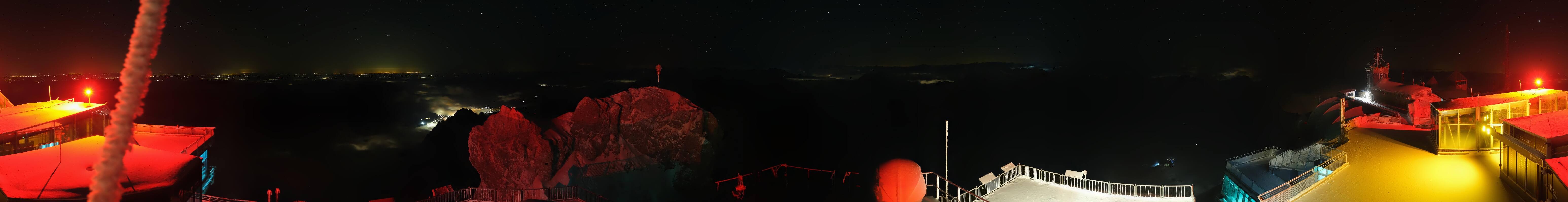 Archiv Foto Webcam Zugspitze: Panoramablick vom Gipfel