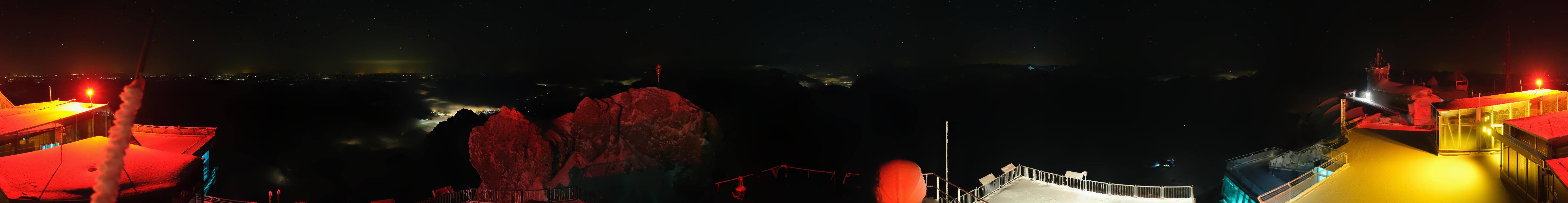 Archiv Foto Webcam Zugspitze: Panoramablick vom Gipfel