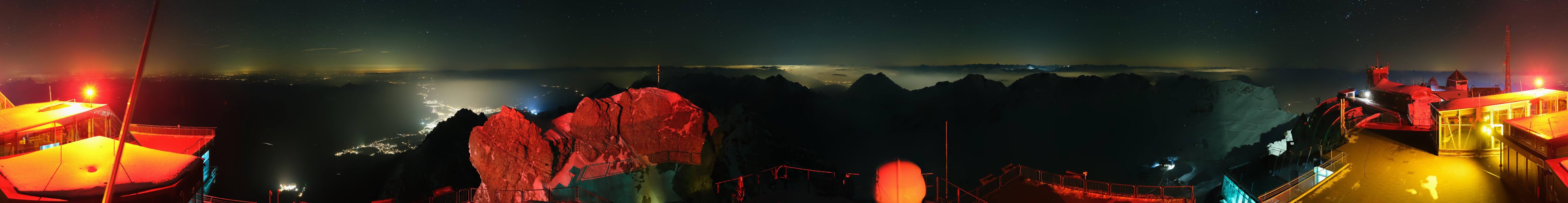 Archiv Foto Webcam Zugspitze: Panoramablick vom Gipfel