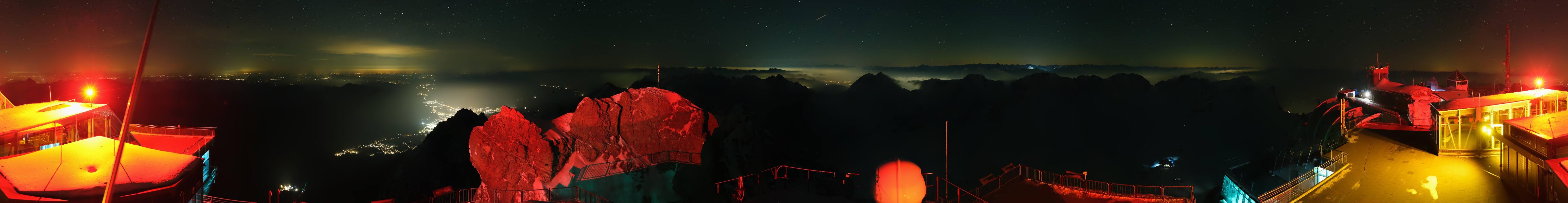 Archiv Foto Webcam Zugspitze: Panoramablick vom Gipfel