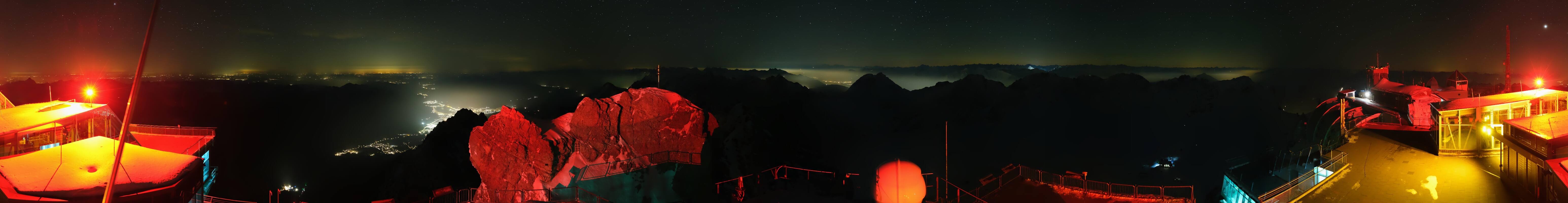 Archiv Foto Webcam Zugspitze: Panoramablick vom Gipfel