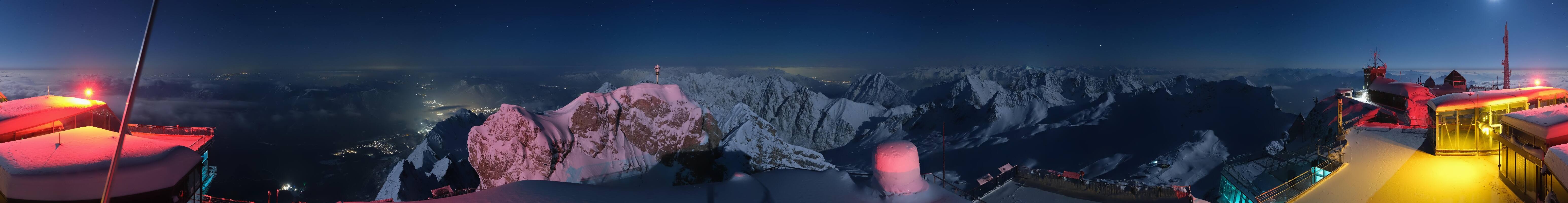 Archiv Foto Webcam Zugspitze: Panoramablick vom Gipfel
