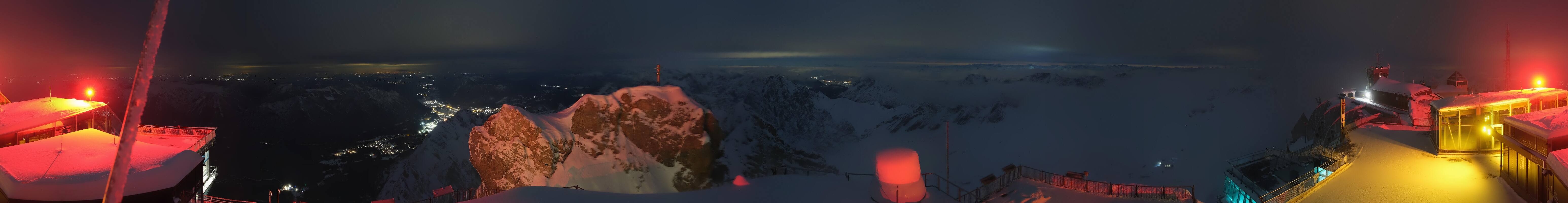 Archiv Foto Webcam Zugspitze: Panoramablick vom Gipfel