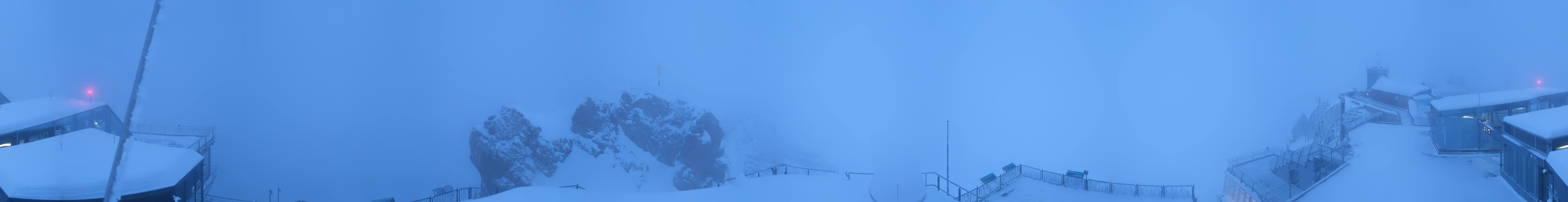 Archiv Foto Webcam Zugspitze: Panoramablick vom Gipfel