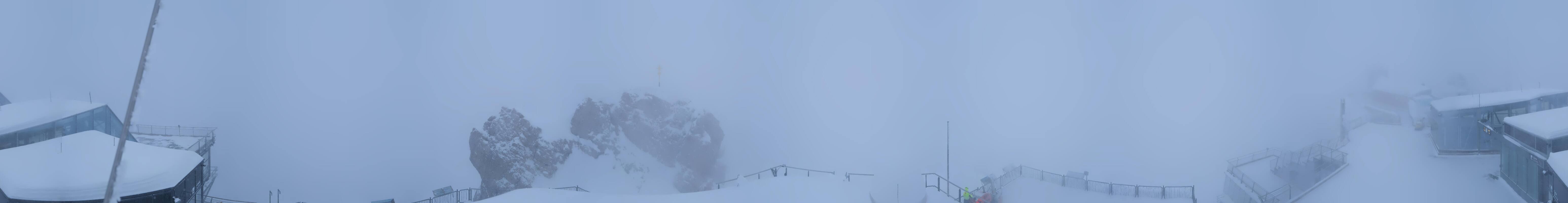 Archiv Foto Webcam Zugspitze: Panoramablick vom Gipfel