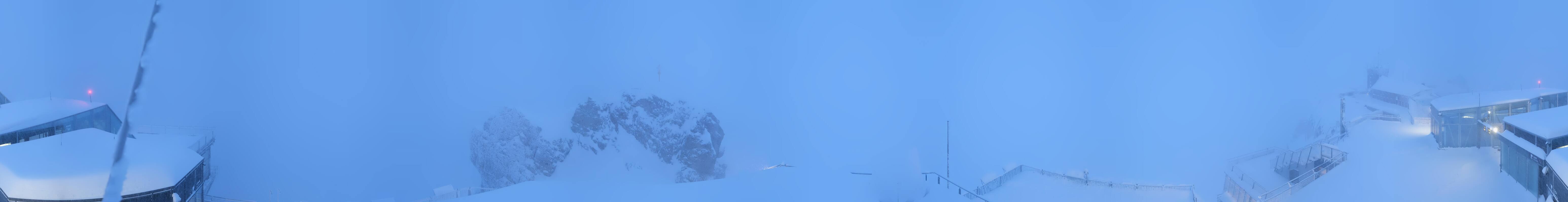 Archiv Foto Webcam Zugspitze: Panoramablick vom Gipfel