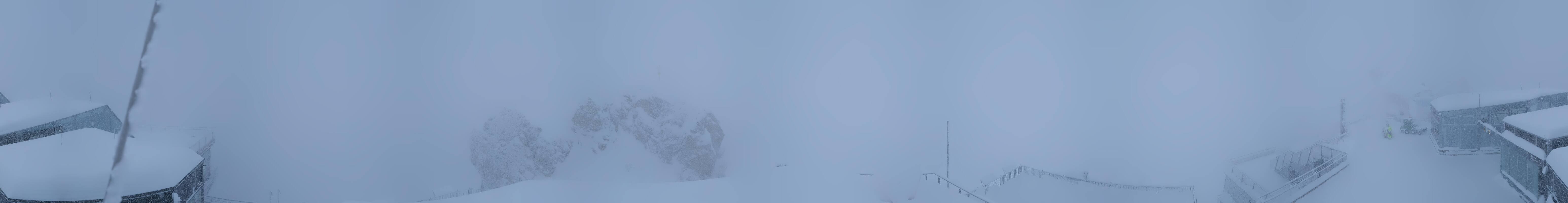 Archiv Foto Webcam Zugspitze: Panoramablick vom Gipfel