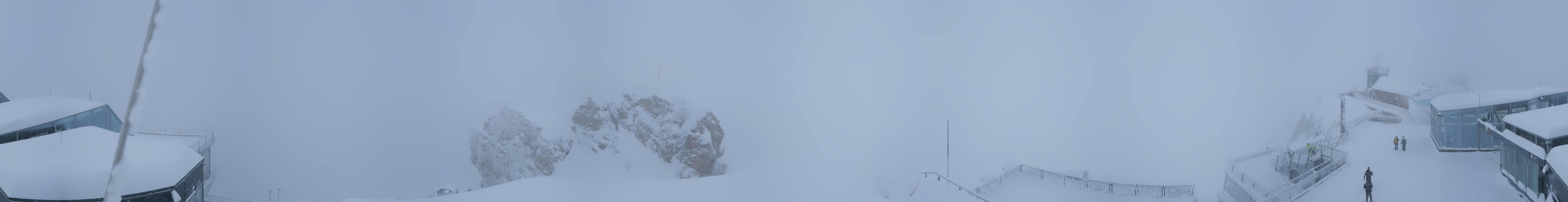 Archiv Foto Webcam Zugspitze: Panoramablick vom Gipfel