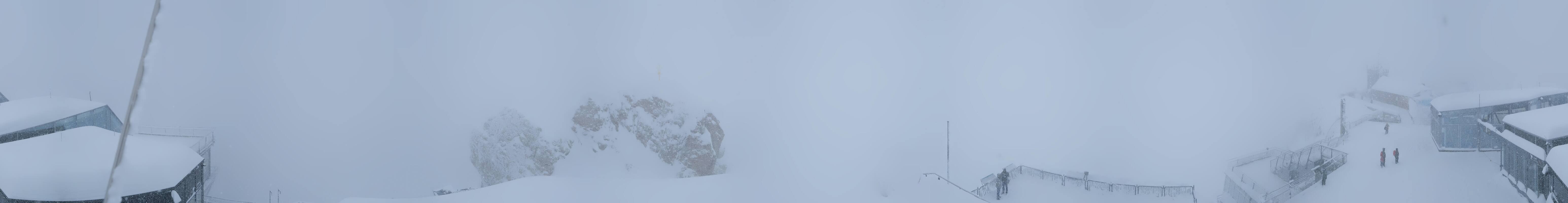 Archiv Foto Webcam Zugspitze: Panoramablick vom Gipfel