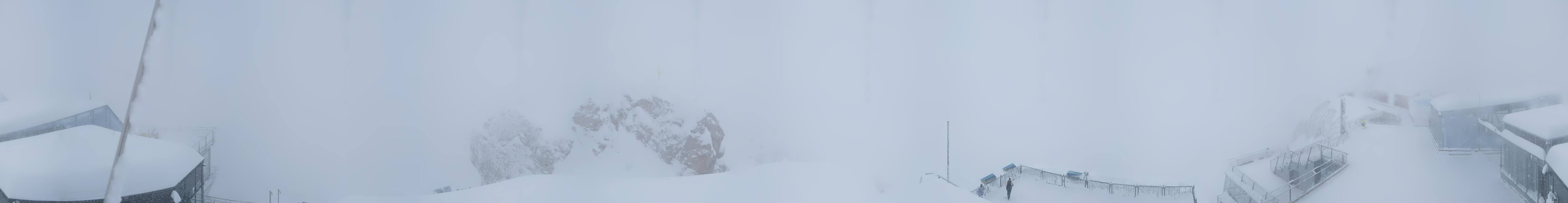 Archiv Foto Webcam Zugspitze: Panoramablick vom Gipfel