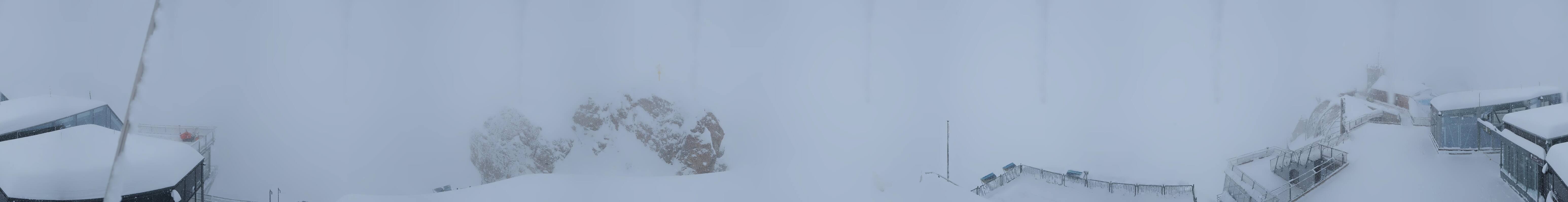 Archiv Foto Webcam Zugspitze: Panoramablick vom Gipfel