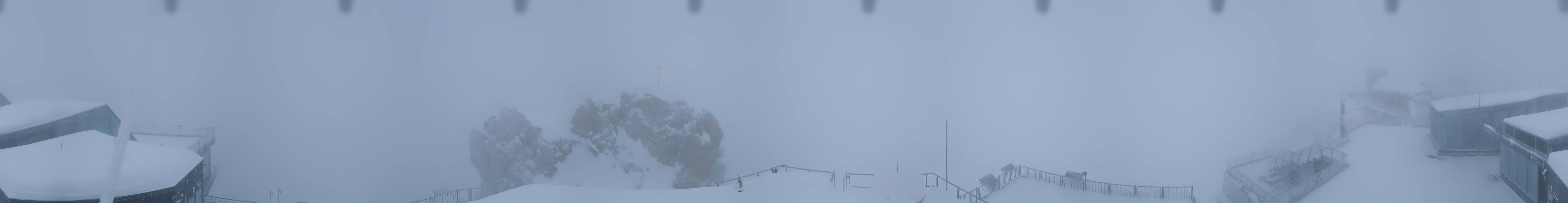 Archiv Foto Webcam Zugspitze: Panoramablick vom Gipfel