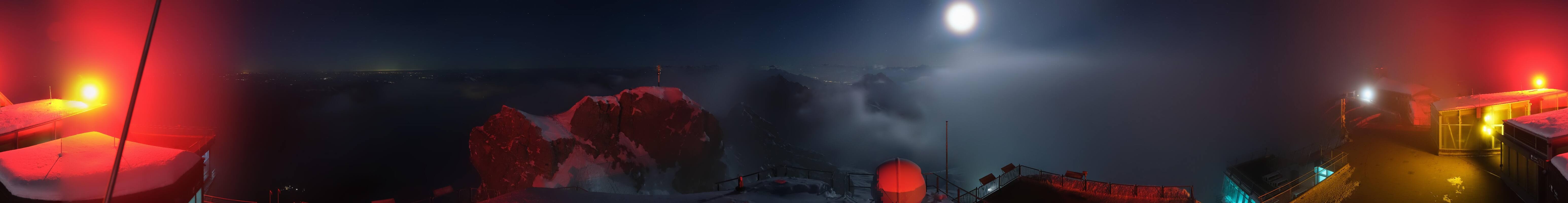 Archiv Foto Webcam Zugspitze: Panoramablick vom Gipfel