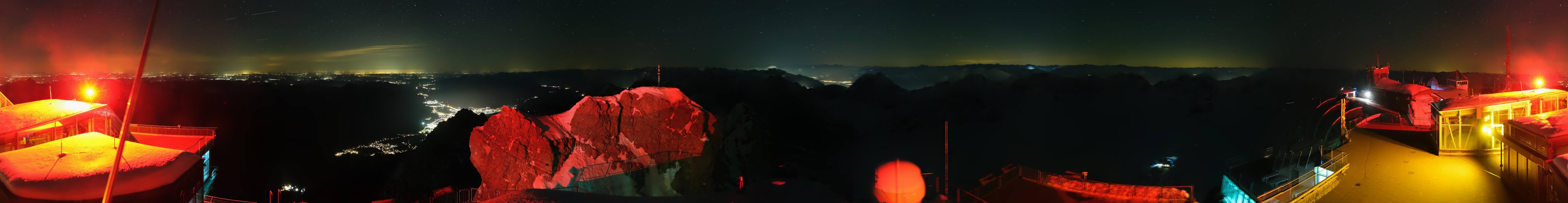Archiv Foto Webcam Zugspitze: Panoramablick vom Gipfel
