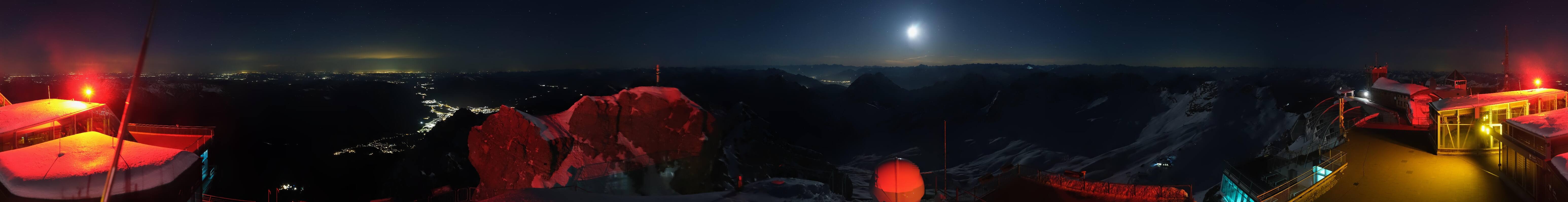 Archiv Foto Webcam Zugspitze: Panoramablick vom Gipfel