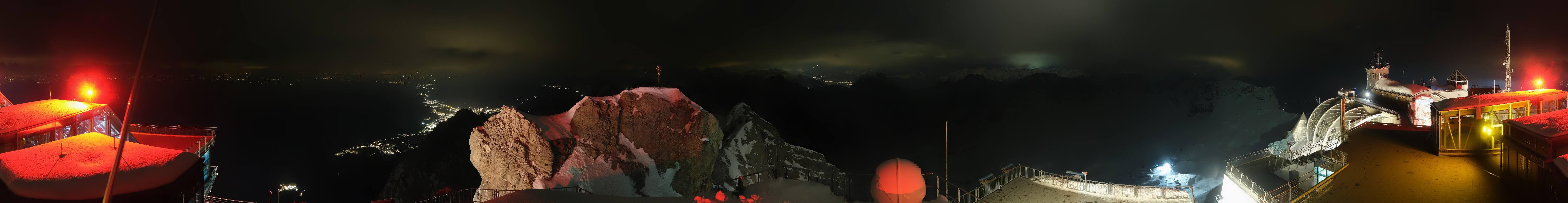 Archiv Foto Webcam Zugspitze: Panoramablick vom Gipfel