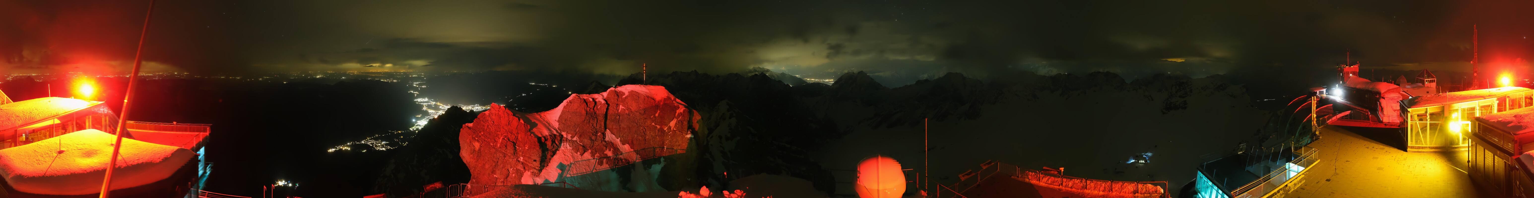 Archiv Foto Webcam Zugspitze: Panoramablick vom Gipfel