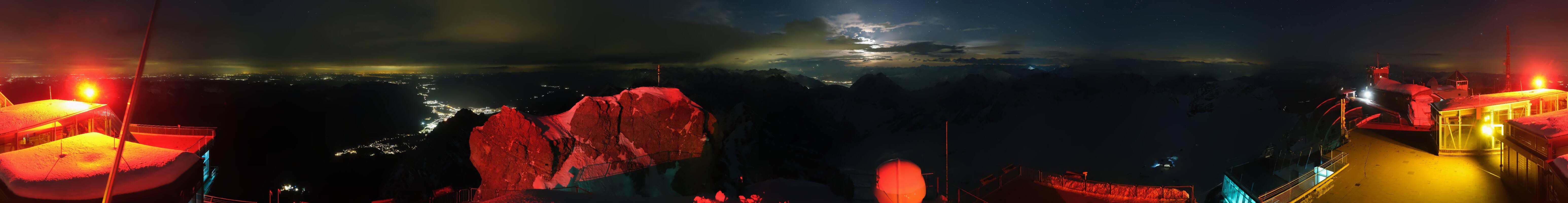 Archiv Foto Webcam Zugspitze: Panoramablick vom Gipfel