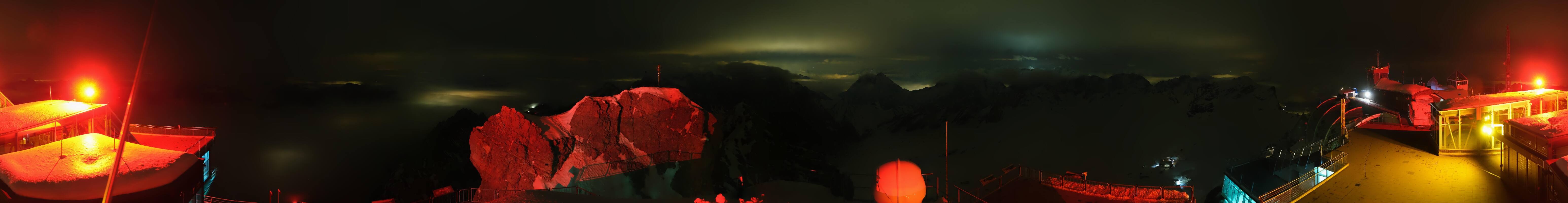 Archiv Foto Webcam Zugspitze: Panoramablick vom Gipfel