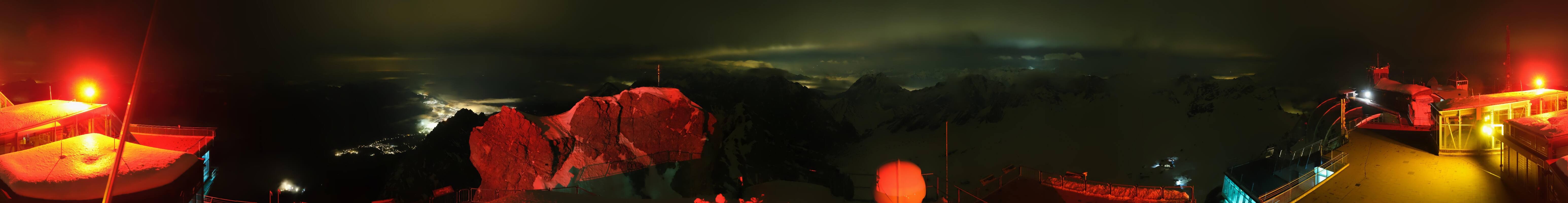 Archiv Foto Webcam Zugspitze: Panoramablick vom Gipfel