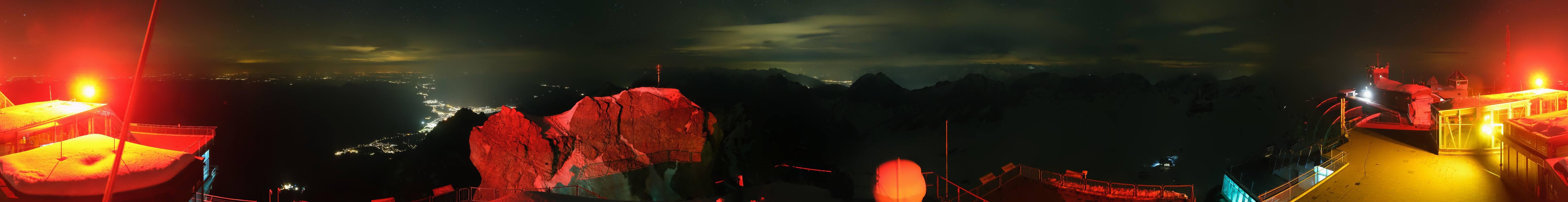 Archiv Foto Webcam Zugspitze: Panoramablick vom Gipfel