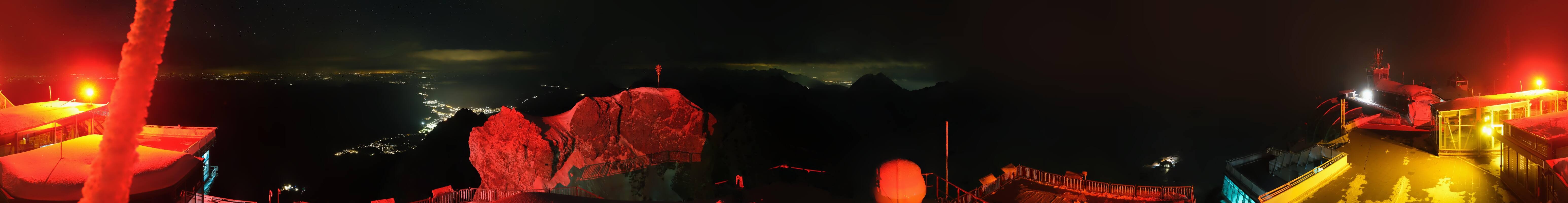 Archiv Foto Webcam Zugspitze: Panoramablick vom Gipfel