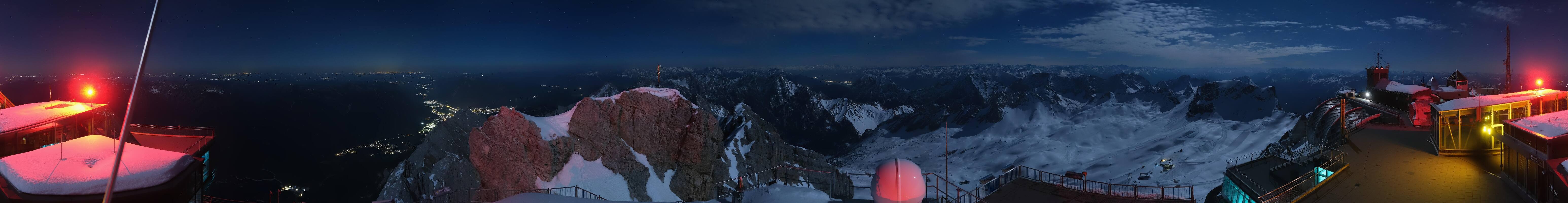Archiv Foto Webcam Zugspitze: Panoramablick vom Gipfel
