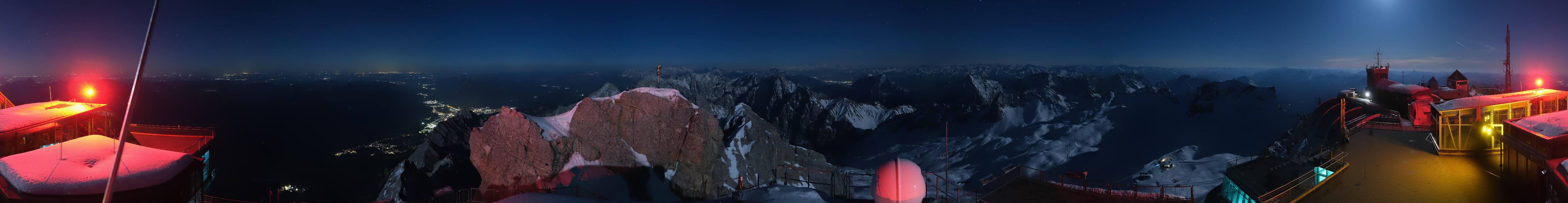 Archiv Foto Webcam Zugspitze: Panoramablick vom Gipfel