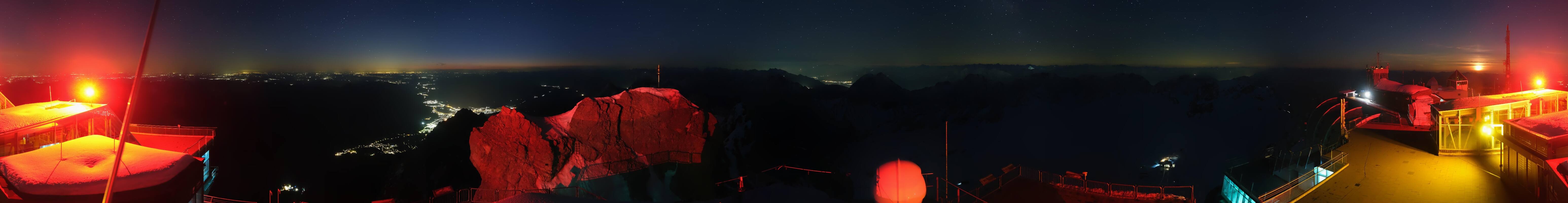Archiv Foto Webcam Zugspitze: Panoramablick vom Gipfel