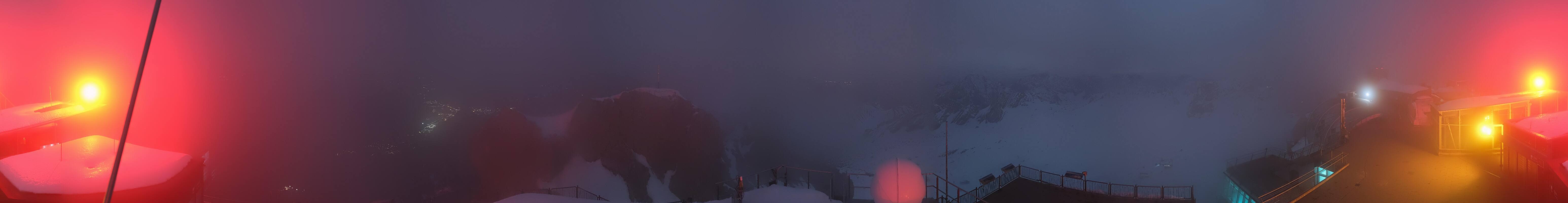 Archiv Foto Webcam Zugspitze: Panoramablick vom Gipfel
