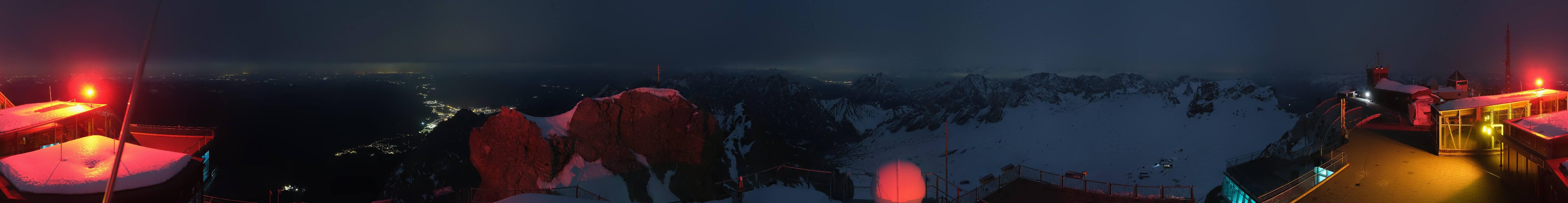 Archiv Foto Webcam Zugspitze: Panoramablick vom Gipfel