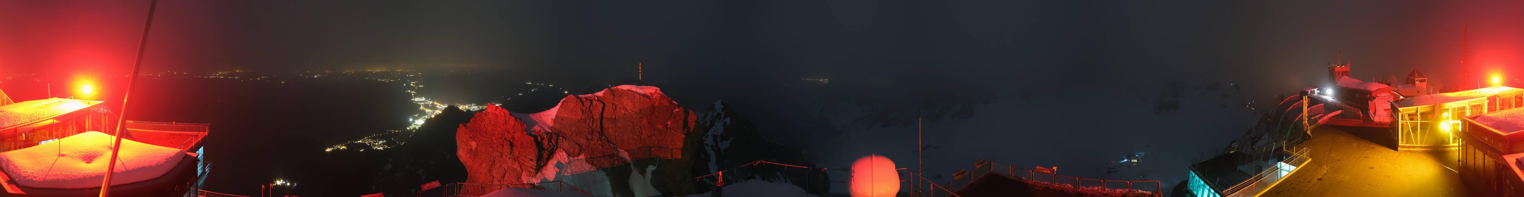 Archiv Foto Webcam Zugspitze: Panoramablick vom Gipfel