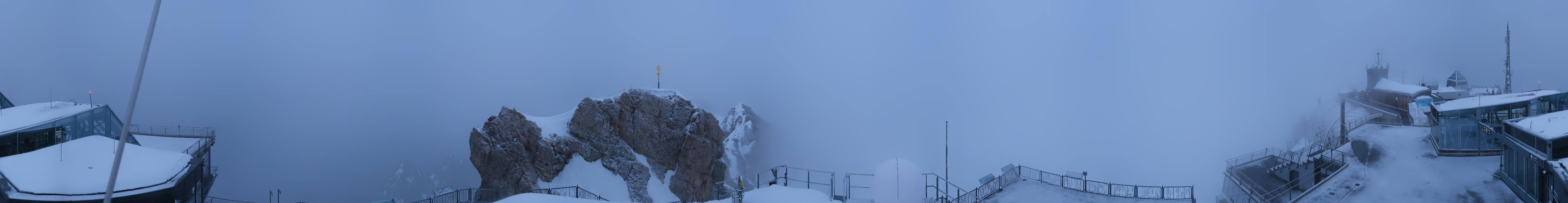Archiv Foto Webcam Zugspitze: Panoramablick vom Gipfel