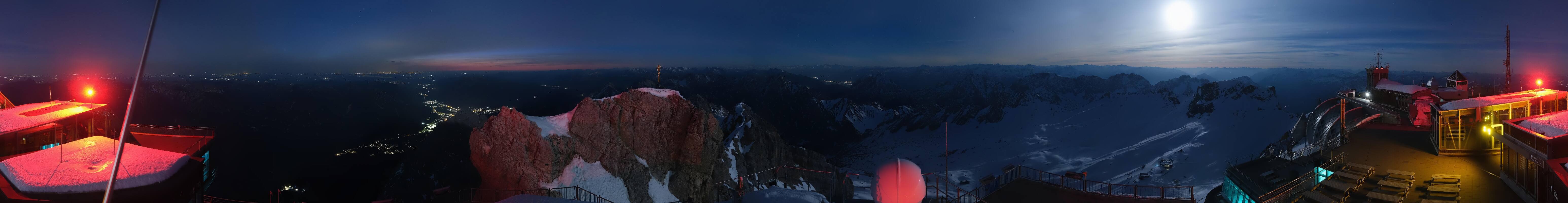 Archiv Foto Webcam Zugspitze: Panoramablick vom Gipfel