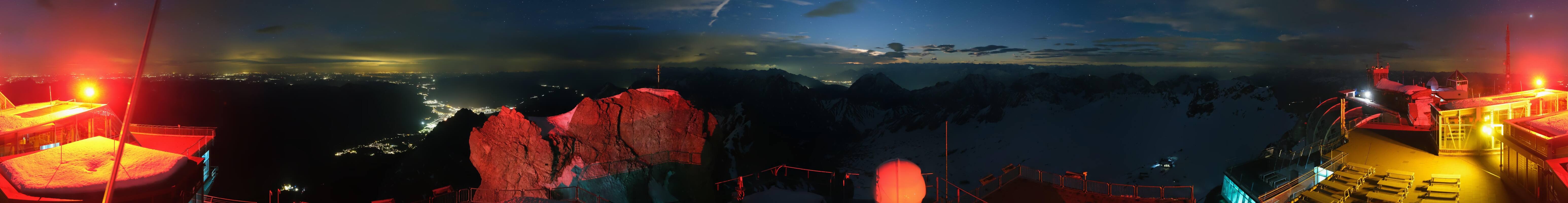 Archiv Foto Webcam Zugspitze: Panoramablick vom Gipfel