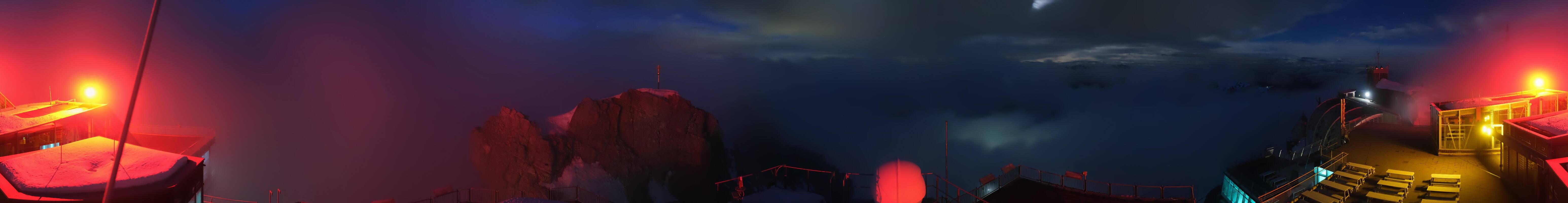 Archiv Foto Webcam Zugspitze: Panoramablick vom Gipfel