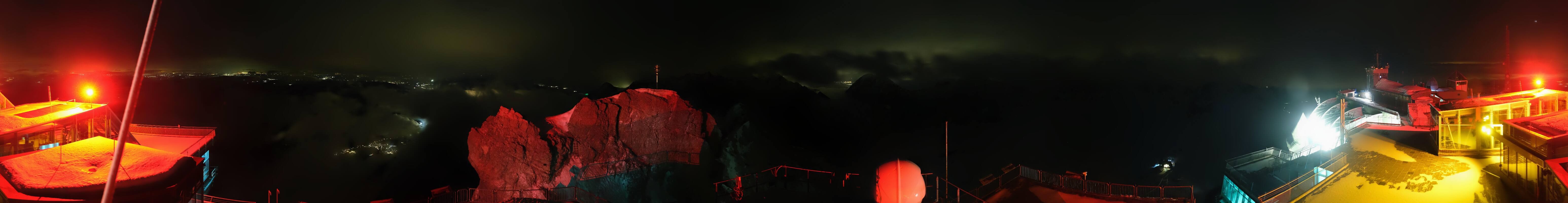 Archiv Foto Webcam Zugspitze: Panoramablick vom Gipfel