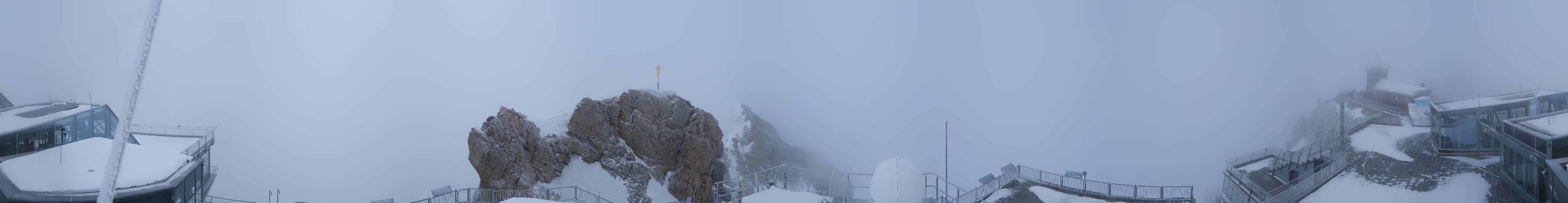Archiv Foto Webcam Zugspitze: Panoramablick vom Gipfel