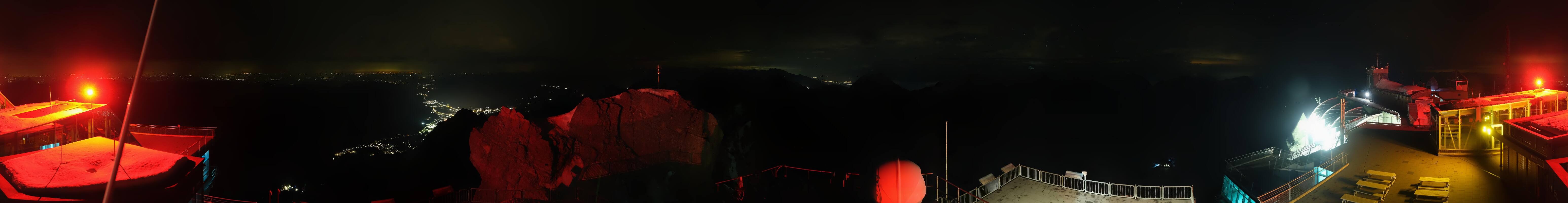 Archiv Foto Webcam Zugspitze: Panoramablick vom Gipfel
