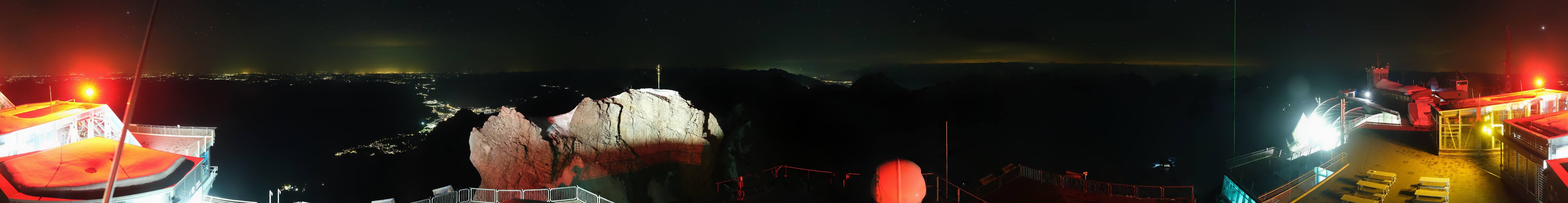 Archiv Foto Webcam Zugspitze: Panoramablick vom Gipfel