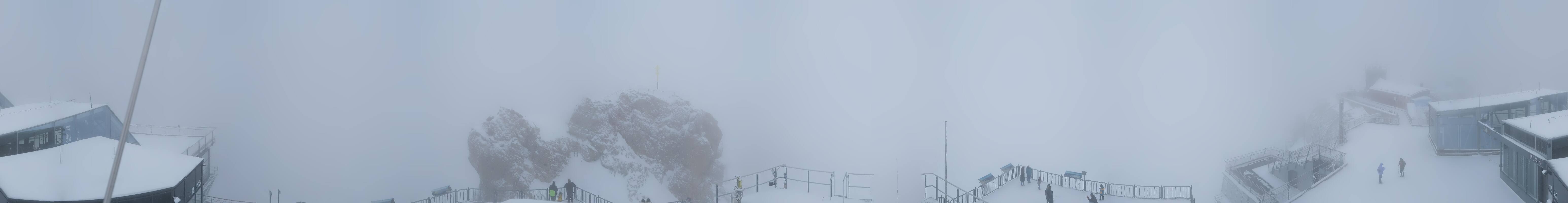 Archiv Foto Webcam Zugspitze: Panoramablick vom Gipfel