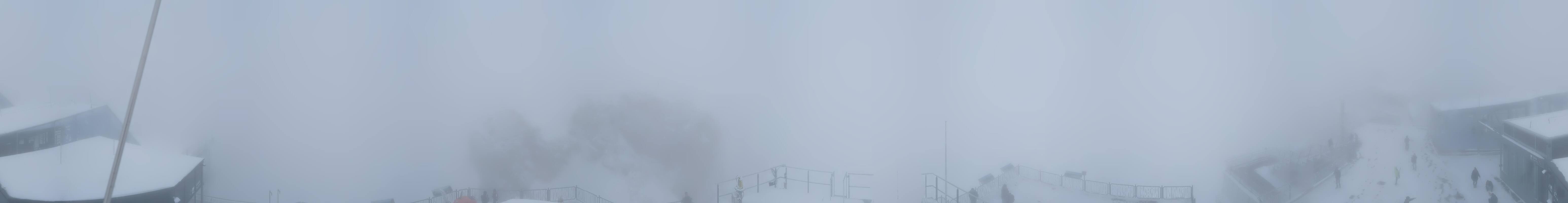Archiv Foto Webcam Zugspitze: Panoramablick vom Gipfel