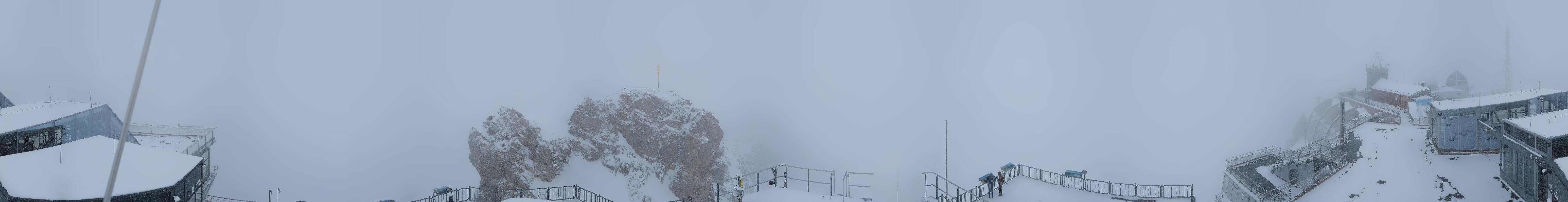 Archiv Foto Webcam Zugspitze: Panoramablick vom Gipfel