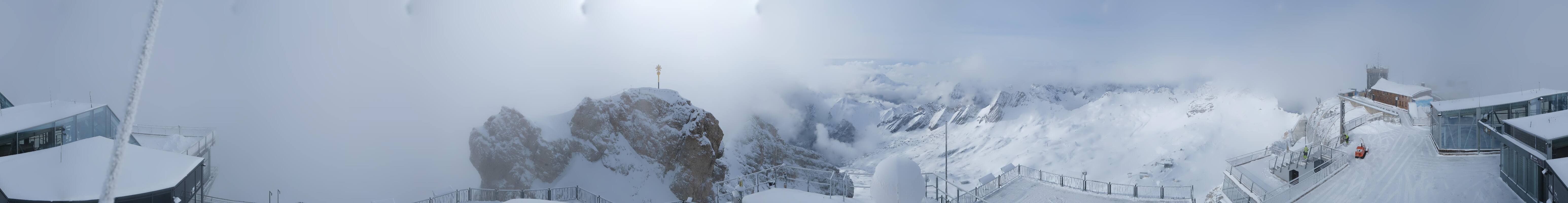 Archiv Foto Webcam Zugspitze: Panoramablick vom Gipfel