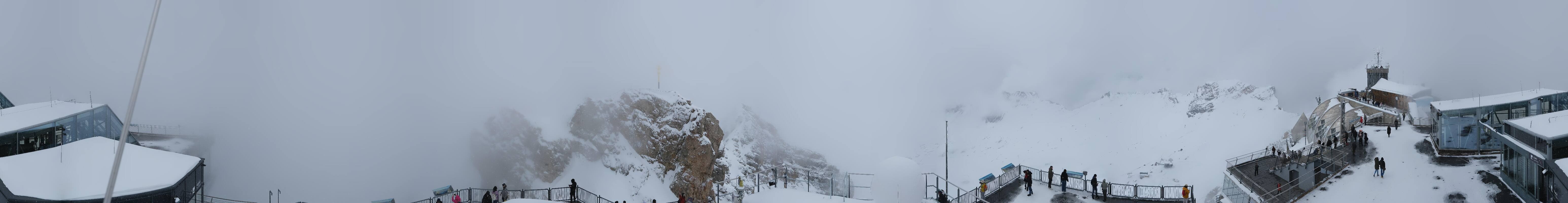 Archiv Foto Webcam Zugspitze: Panoramablick vom Gipfel